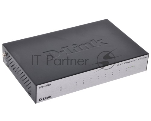 Сетевое оборудование D-Link DES-1008D/(K2A/K3A)RU/J1A/J2A/L2A/L2B Неуправляемый коммутатор с 8 портами 10/100Base-TX