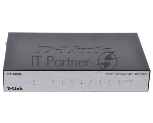 Сетевое оборудование D-Link DES-1008D/(K2A/K3A)RU/J1A/J2A/L2A/L2B Неуправляемый коммутатор с 8 портами 10/100Base-TX