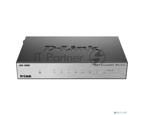 Сетевое оборудование D-Link DES-1008D/(K2A/K3A)RU/J1A/J2A/L2A/L2B Неуправляемый коммутатор с 8 портами 10/100Base-TX