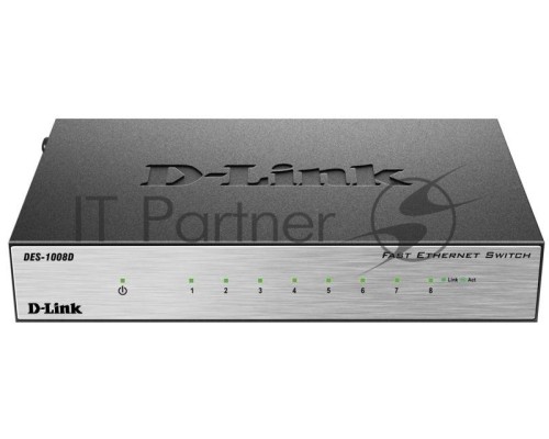 Сетевое оборудование D-Link DES-1008D/(K2A/K3A)RU/J1A/J2A/L2A/L2B Неуправляемый коммутатор с 8 портами 10/100Base-TX