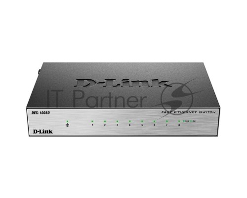 Сетевое оборудование D-Link DES-1008D/(K2A/K3A)RU/J1A/J2A/L2A/L2B Неуправляемый коммутатор с 8 портами 10/100Base-TX