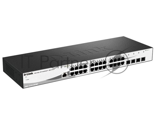 Управляемый коммутатор D-Link DGS-1210-28/ME/A2A  2 уровня с 24 портами 10/100/1000Base-T и 4 портами 1000Base-X SFP