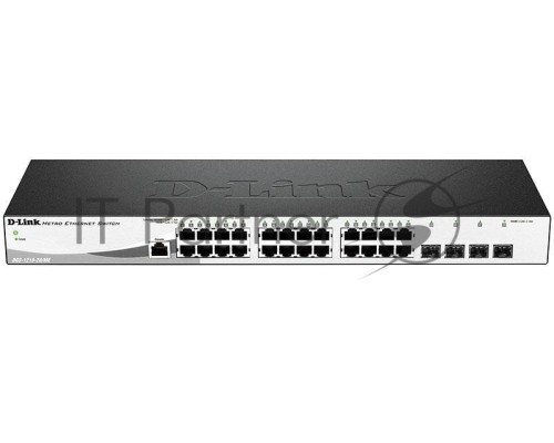 Управляемый коммутатор D-Link DGS-1210-28/ME/A2A  2 уровня с 24 портами 10/100/1000Base-T и 4 портами 1000Base-X SFP