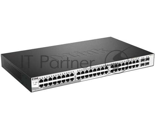 Сетевое оборудование D-Link DGS-1210-52/ME/A1A/FTA1A PROJ управляемый  коммутатор, стальной корпус,  with 48 10/100/1000Base-TX, with 4  SFP 