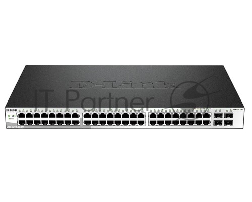 Сетевое оборудование D-Link DGS-1210-52/ME/A1A/FTA1A PROJ управляемый  коммутатор, стальной корпус,  with 48 10/100/1000Base-TX, with 4  SFP 