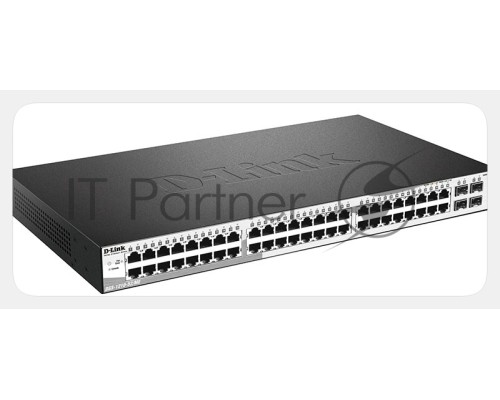Сетевое оборудование D-Link DGS-1210-52/ME/A1A/FTA1A PROJ управляемый  коммутатор, стальной корпус,  with 48 10/100/1000Base-TX, with 4  SFP 