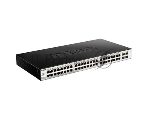 Сетевое оборудование D-Link DGS-1210-52/ME/A1A/FTA1A PROJ управляемый  коммутатор, стальной корпус,  with 48 10/100/1000Base-TX, with 4  SFP 