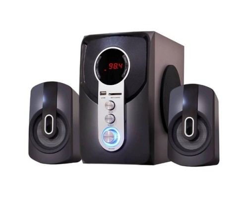 [Колонки Ginzzu] Ginzzu GM-405 2.1 с Bluetooth, выходная мощность 20Вт + 2х10Вт, аудиоплеер USB-flash, SD-card, FM-радио, пульт ДУ - 21 кнопка, стерео вход (2RCA), эквалайзер (обыч