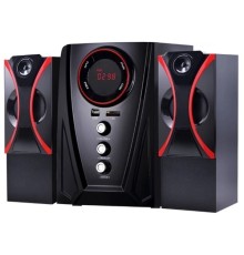 Ginzzu GM-407 2.1 с Bluetooth, выходная мощность 20Вт + 2х10Вт, аудиоплеер USB-flash, SD-card, FM-радио, пульт ДУ - 21 кнопка, стерео вход (2RCA), эквалайзер (обыч