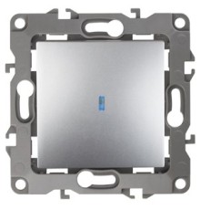 Эра Б0014635 12-1102-03 Выключатель с подсветкой, 10АХ-250В, Эра12, алюминий