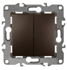 Эра Б0019288 12-1104-13 Выключатель двойной, 10АХ-250В, Эра12, бронза