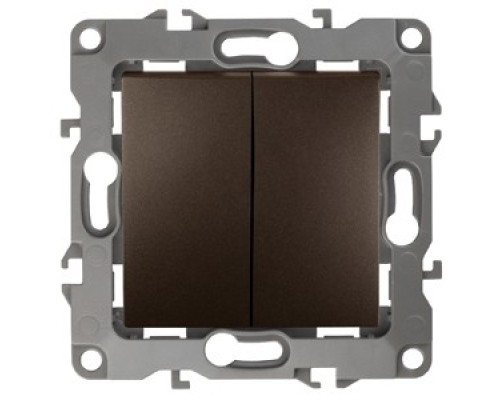 [ЭРА Розетки, выключатели] Эра Б0019288 12-1104-13 Выключатель двойной, 10АХ-250В, Эра12, бронза