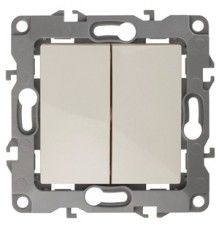 Эра Б0014664 12-1106-02 Переключатель двойной, 10АХ-250В, Эра12, слоновая кость