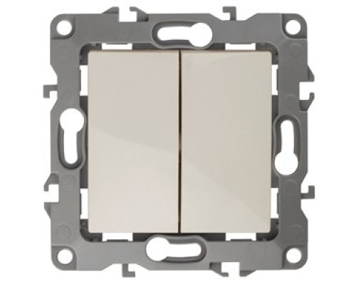 [ЭРА Розетки, выключатели] Эра Б0014664 12-1106-02 Переключатель двойной, 10АХ-250В, Эра12, слоновая кость