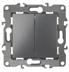 Эра Б0019295 12-1106-12 Переключатель двойной, 10АХ-250В, Эра12, графит