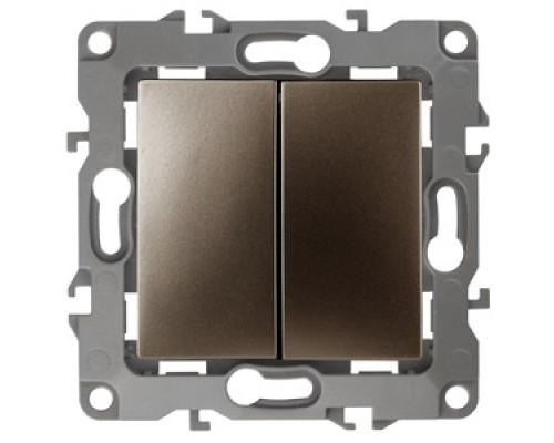[ЭРА Розетки, выключатели] Эра Б0019296 12-1106-13 Переключатель двойной, 10АХ-250В, Эра12, бронза
