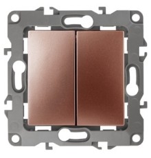 Эра Б0019297 12-1106-14 Переключатель двойной, 10АХ-250В, Эра12, медь