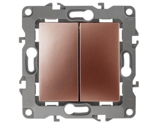 [ЭРА Розетки, выключатели] Эра Б0019297 12-1106-14 Переключатель двойной, 10АХ-250В, Эра12, медь