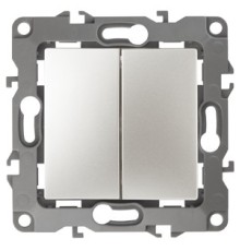 Эра Б0019298 12-1106-15 Переключатель двойной, 10АХ-250В, Эра12, перламутр