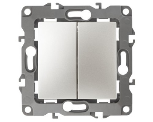 [ЭРА Розетки, выключатели] Эра Б0019298 12-1106-15 Переключатель двойной, 10АХ-250В, Эра12, перламутр