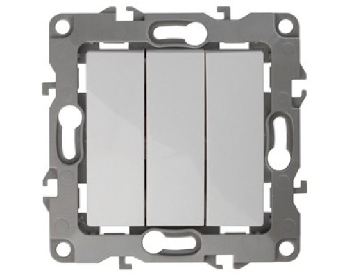 [ЭРА Розетки, выключатели] Эра Б0014669 12-1107-01 Выключатель тройной, 10АХ-250В, Эра12, белый