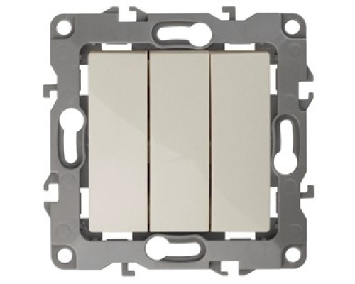 [ЭРА Розетки, выключатели] Эра Б0014670 12-1107-02 Выключатель тройной, 10АХ-250В, Эра12, слоновая кость
