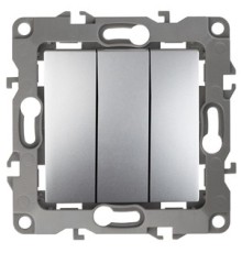 Эра Б0014671 12-1107-03 Выключатель тройной, 10АХ-250В, Эра12, алюминий