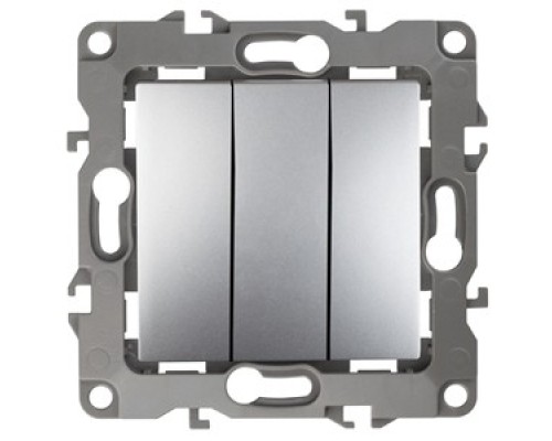 [ЭРА Розетки, выключатели] Эра Б0014671 12-1107-03 Выключатель тройной, 10АХ-250В, Эра12, алюминий