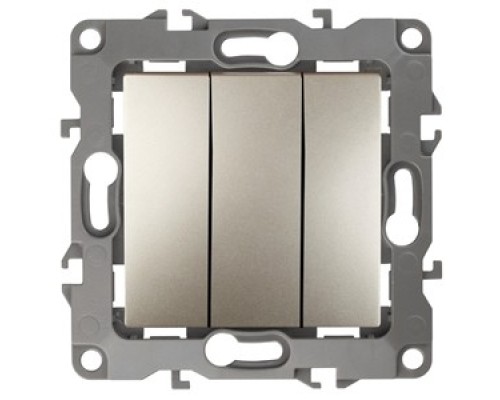 [ЭРА Розетки, выключатели] Эра Б0014672 12-1107-04 Выключатель тройной, 10АХ-250В, Эра12, шампань