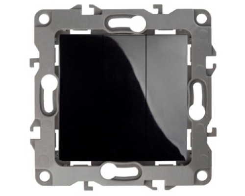 [ЭРА Розетки, выключатели] Эра Б0014674 12-1107-06 Выключатель тройной, 10АХ-250В, Эра12, чёрный