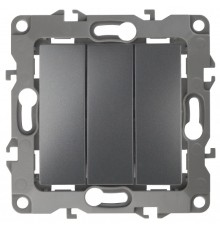 Эра Б0019299 12-1107-12 Выключатель тройной, 10АХ-250В, Эра12, графит