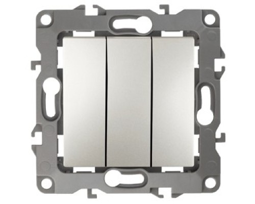 [ЭРА Розетки, выключатели] Эра Б0019302 12-1107-15 Выключатель тройной, 10АХ-250В, Эра12, перламутр