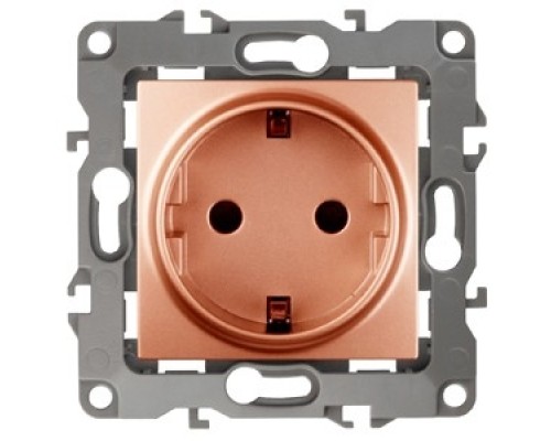 [ЭРА Розетки, выключатели] Эра Б0019309 12-2001-14 Розетка 2P+E Schuko, 16АХ-250В, без м.лапок, Эра12, медь