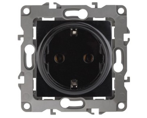 [ЭРА Розетки, выключатели] Эра Б0014680 12-2101-06 Розетка 2P+E Schuko, 16АХ-250В, Эра12, чёрный