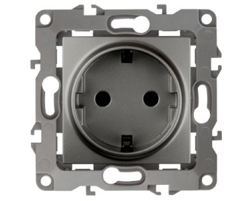 [ЭРА Розетки, выключатели] Эра Б0019323 12-2102-12 Розетка 2P+E Schuko со шторками, 16АХ-250В, Эра12, графит