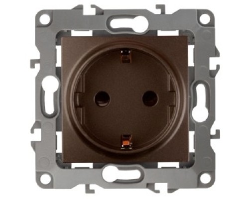 [ЭРА Розетки, выключатели] Эра Б0019324 12-2102-13 Розетка 2P+E Schuko со шторками, 16АХ-250В, Эра12, бронза