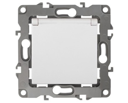 [ЭРА Розетки, выключатели] Эра Б0014693 12-2103-01 Розетка 2P+E Schuko со шторками с крышкой, 16АХ-250В, Эра12, белый