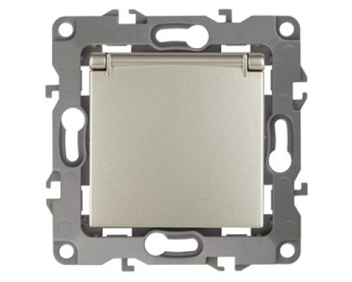 [ЭРА Розетки, выключатели] Эра Б0014696 12-2103-04 Розетка 2P+E Schuko со шторками с крышкой, 16АХ-250В, Эра12, шампань