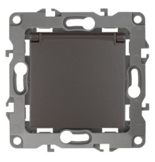 Эра Б0019328 12-2103-13 Розетка 2P+E Schuko со шторками с крышкой, 16АХ-250В, Эра12, бронза