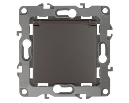 [ЭРА Розетки, выключатели] Эра Б0019328 12-2103-13 Розетка 2P+E Schuko со шторками с крышкой, 16АХ-250В, Эра12, бронза