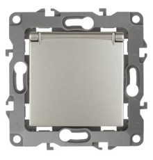 Эра Б0019330 12-2103-15 Розетка 2P+E Schuko со шторками с крышкой, 16АХ-250В, Эра12, перламутр