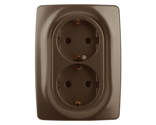 [ЭРА Розетки, выключатели] Эра Б0031235 12-2106-13 Розетка 2X2P+E Schuko, 16АХ-250В, Эра12, бронза