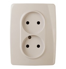 Эра Б0031239 12-2107-02 Розетка 2X2P, 16АХ-250В, Эра12, слоновая кость