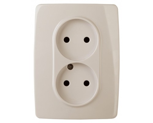 [ЭРА Розетки, выключатели] Эра Б0031239 12-2107-02 Розетка 2X2P, 16АХ-250В, Эра12, слоновая кость