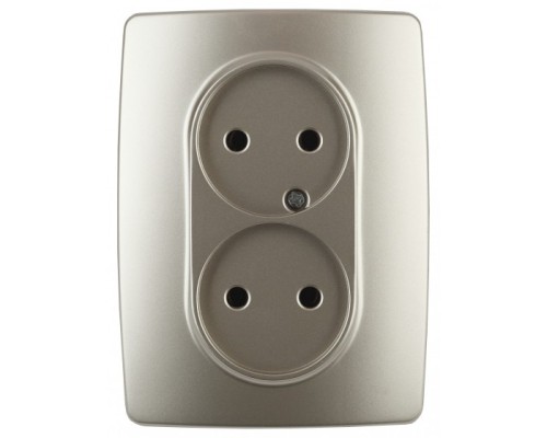 [ЭРА Розетки, выключатели] Эра Б0031241 12-2107-04 Розетка 2X2P, 16АХ-250В, Эра12, шампань