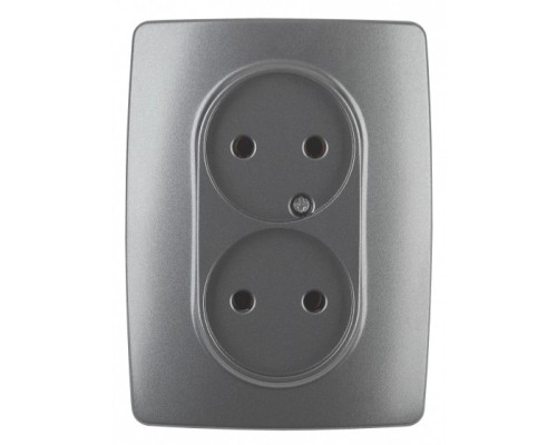 [ЭРА Розетки, выключатели] Эра Б0031244 12-2107-12 Розетка 2X2P, 16АХ-250В, Эра12, графит