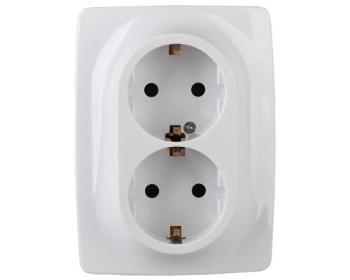 [ЭРА Розетки, выключатели] Эра Б0029238 12-2116-01 Розетка 2X2P+E Schuko, 16АХ-250В, винт, Эра12, белый