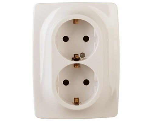 [ЭРА Розетки, выключатели] Эра Б0029239 12-2116-02 Розетка 2X2P+E Schuko, 16АХ-250В, винт, Эра12, слоновая кость