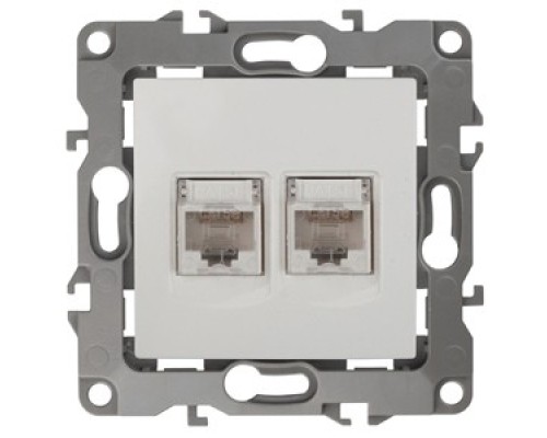 [ЭРА Розетки, выключатели] Эра Б0014729 12-3108-01 Розетка информационная двойная 2XRJ45, Эра12, белый