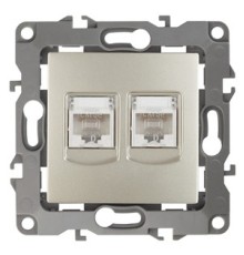 Эра Б0014732 12-3108-04 Розетка информационная двойная 2XRJ45, Эра12, шампань